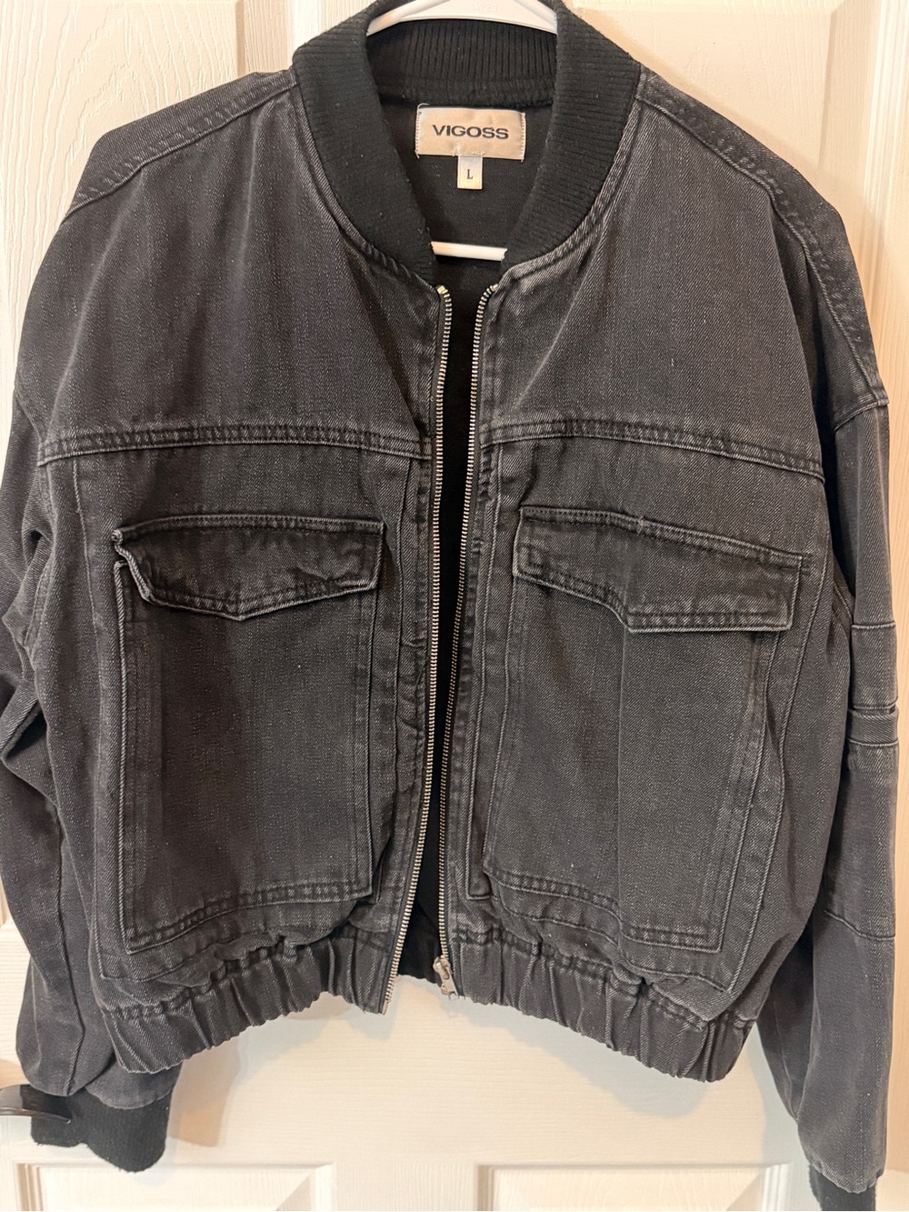 Vigoss Faded Charcoal Utility Bomber Jacket